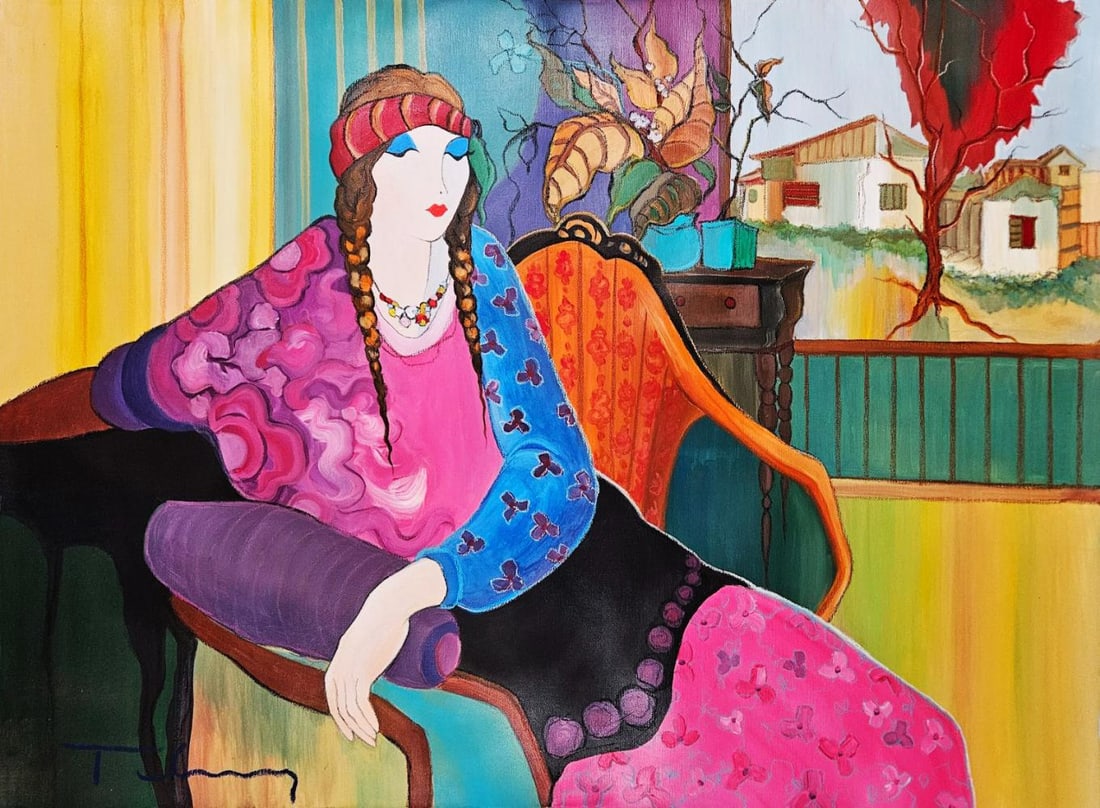 TARKAY, ITZCHAK "SOPHIE" 2000, ORIGINAL ACRYLIC ON CANVAS 30X40 (1 of 1)
