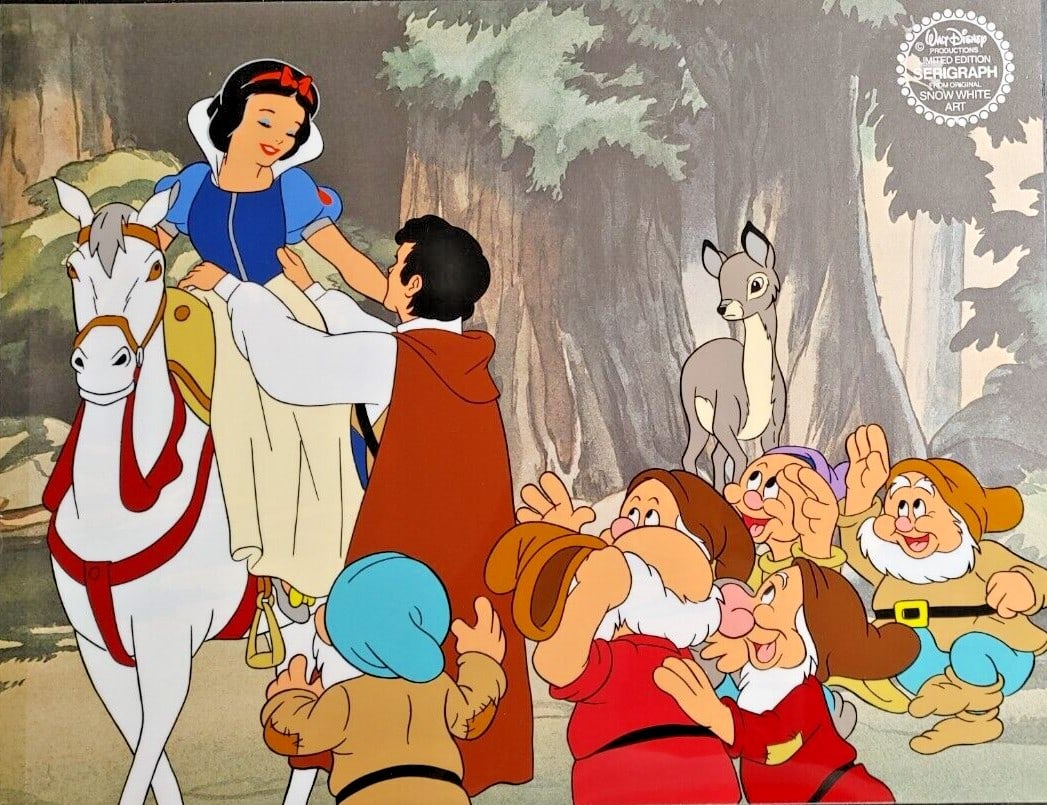 Walt Disney Snow White Dwarfs and Prince Limited Edition Serigraph Cel w/ seal (1 of 2)