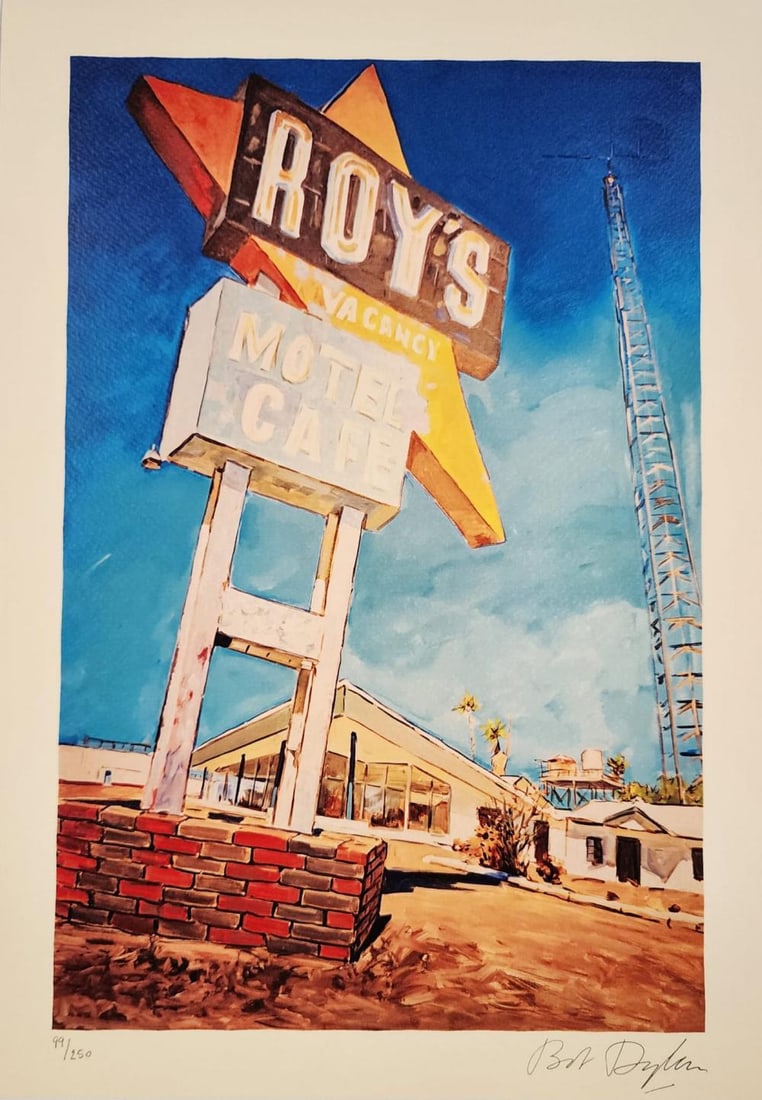 BOB DYLAN, 'ABANDONED PATH', LIMITED EDITION LITHOGRAPH: Description BOB DYLAN 'Abandoned Path' 'Retrospectrum', traveling exhibition, Tulsa, Shanghai, Miami, Rome Lithograph on paper Size- 30 x 42 cm. Edition of 250, Numbered in pencil Bob Dylan's signatur