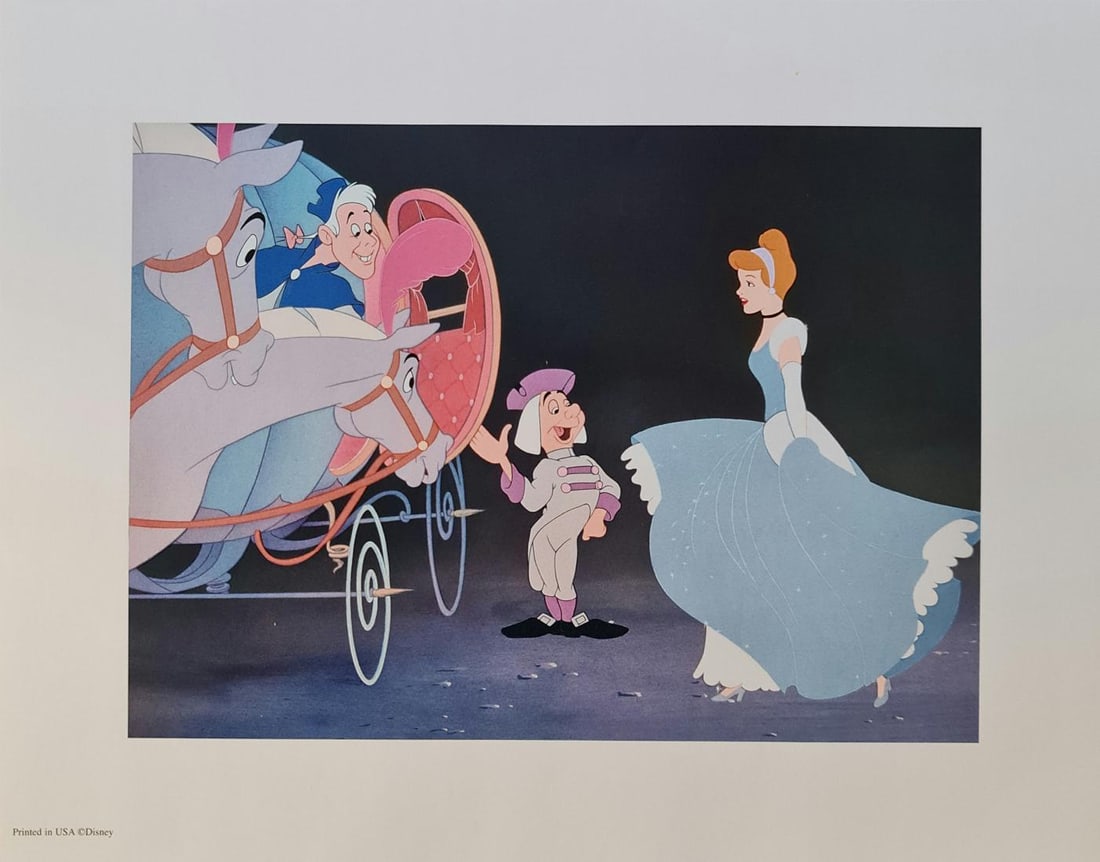 Disney, Cinderella, 'Stepping into her carriage', Commemorative Lithograph (1 of 2)