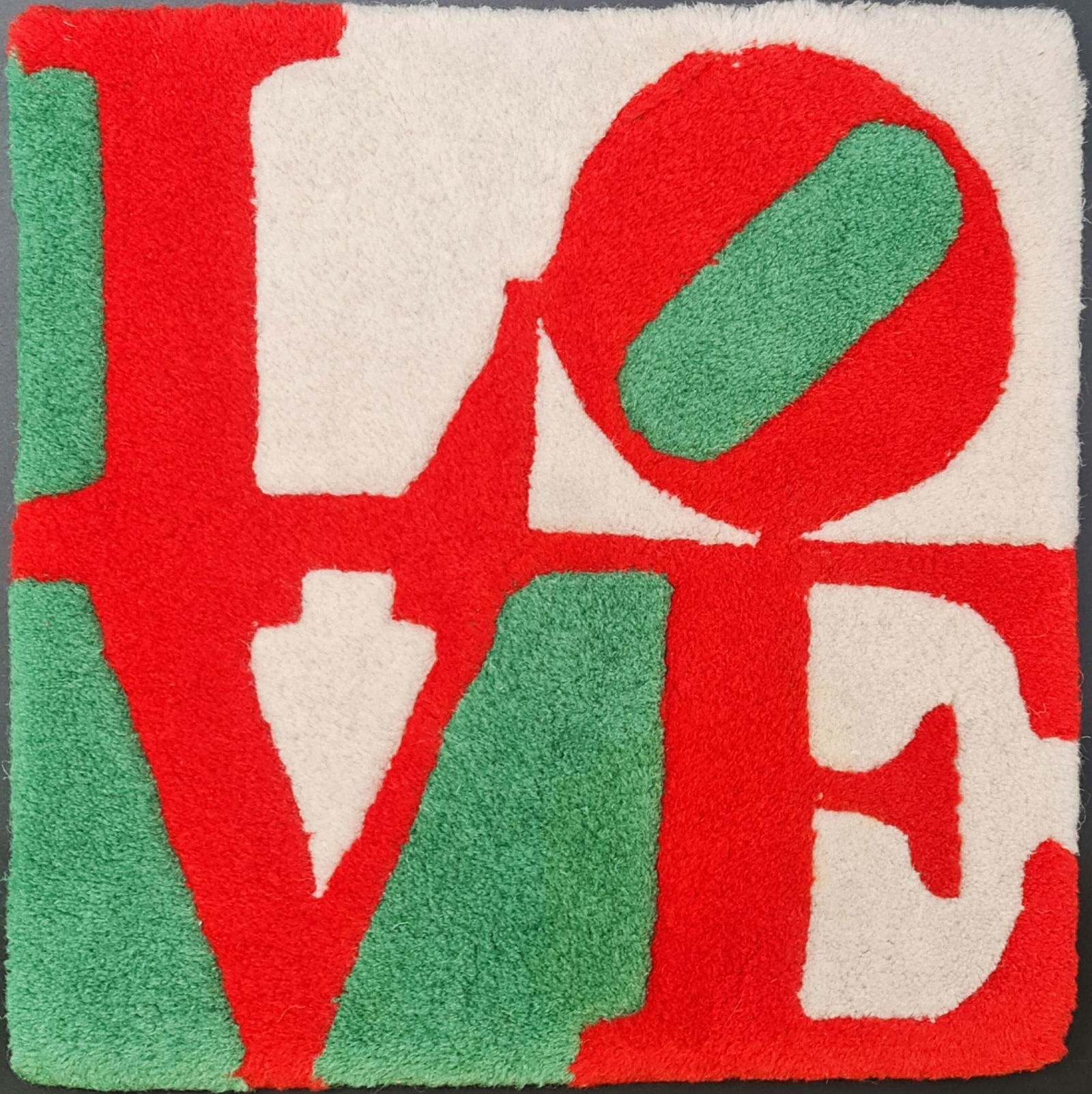 Robert Indiana, Spring - Love, Multiple Wool Signed & Numbered, Red, Green, & White (1 of 6)