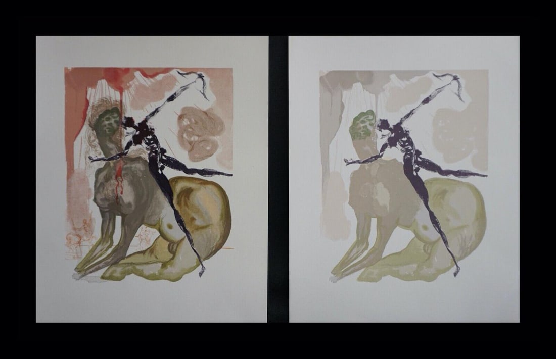 Salvador Dali Divine Comedy Hell Canto 12 Decomp (2 Pieces) (1 of 2)