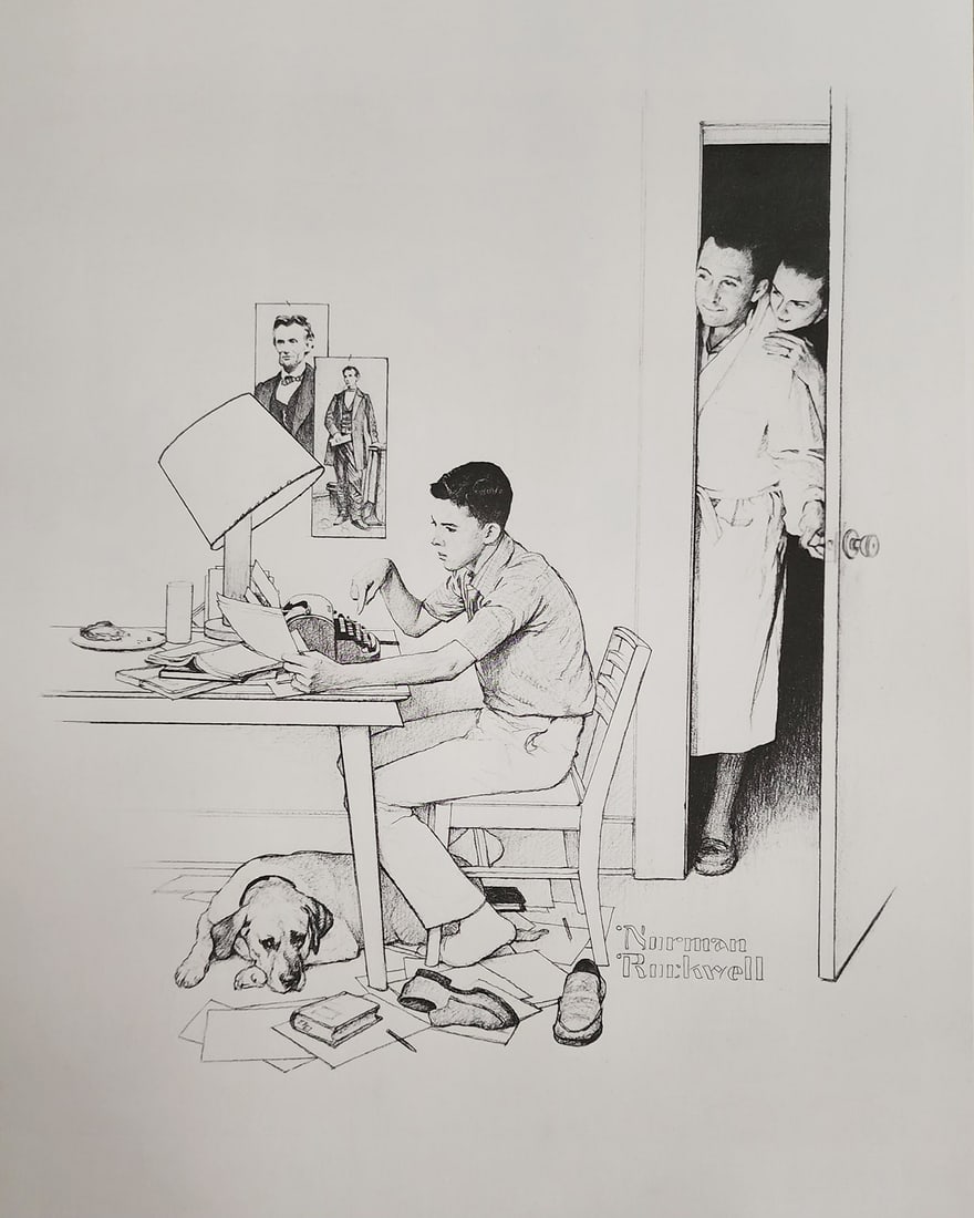 Norman Rockwell, Midnight Oil - C.1962 (1 of 1)