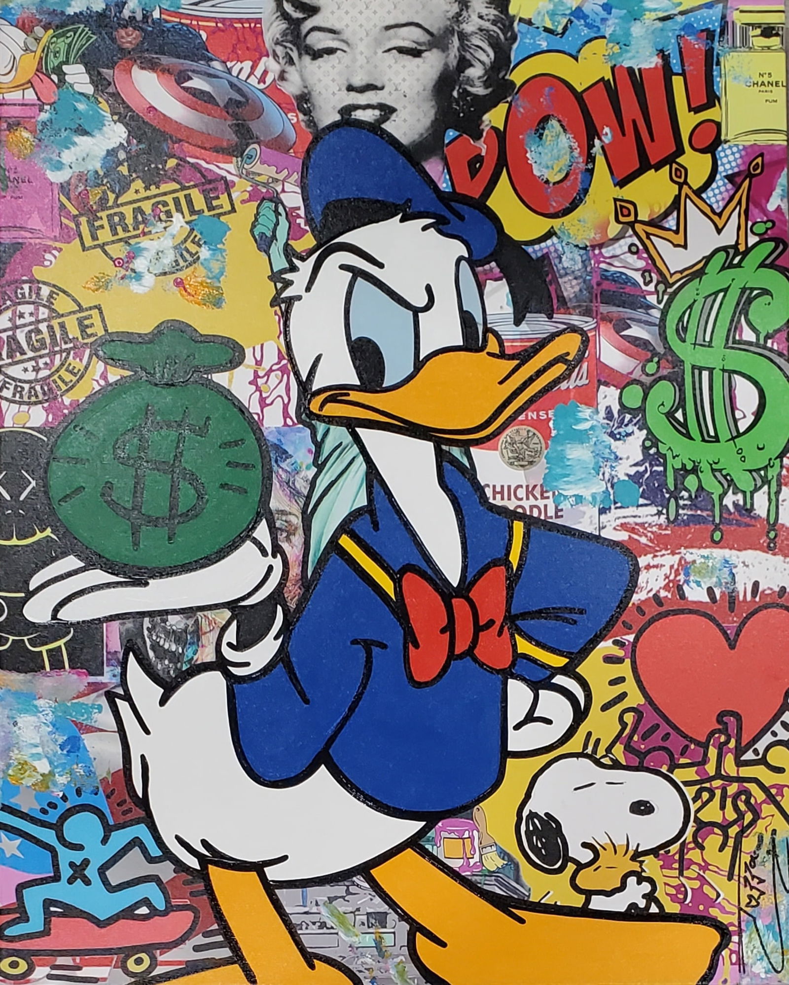 Jozza, 'Donald Duck', Original Acrylic On Canvas, 30" X 24" (1 of 4)
