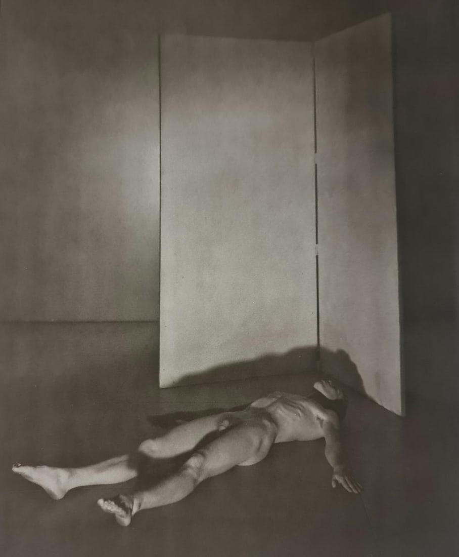 George Platt Lynes, Male nude lying down, 1945: Photographer: George Platt Lynes (American 1907 - 1955) - Internationally renowned photographic artist - best known for portraiture, fashion, dance & nude studies. Subject/Title: Male nude lying down