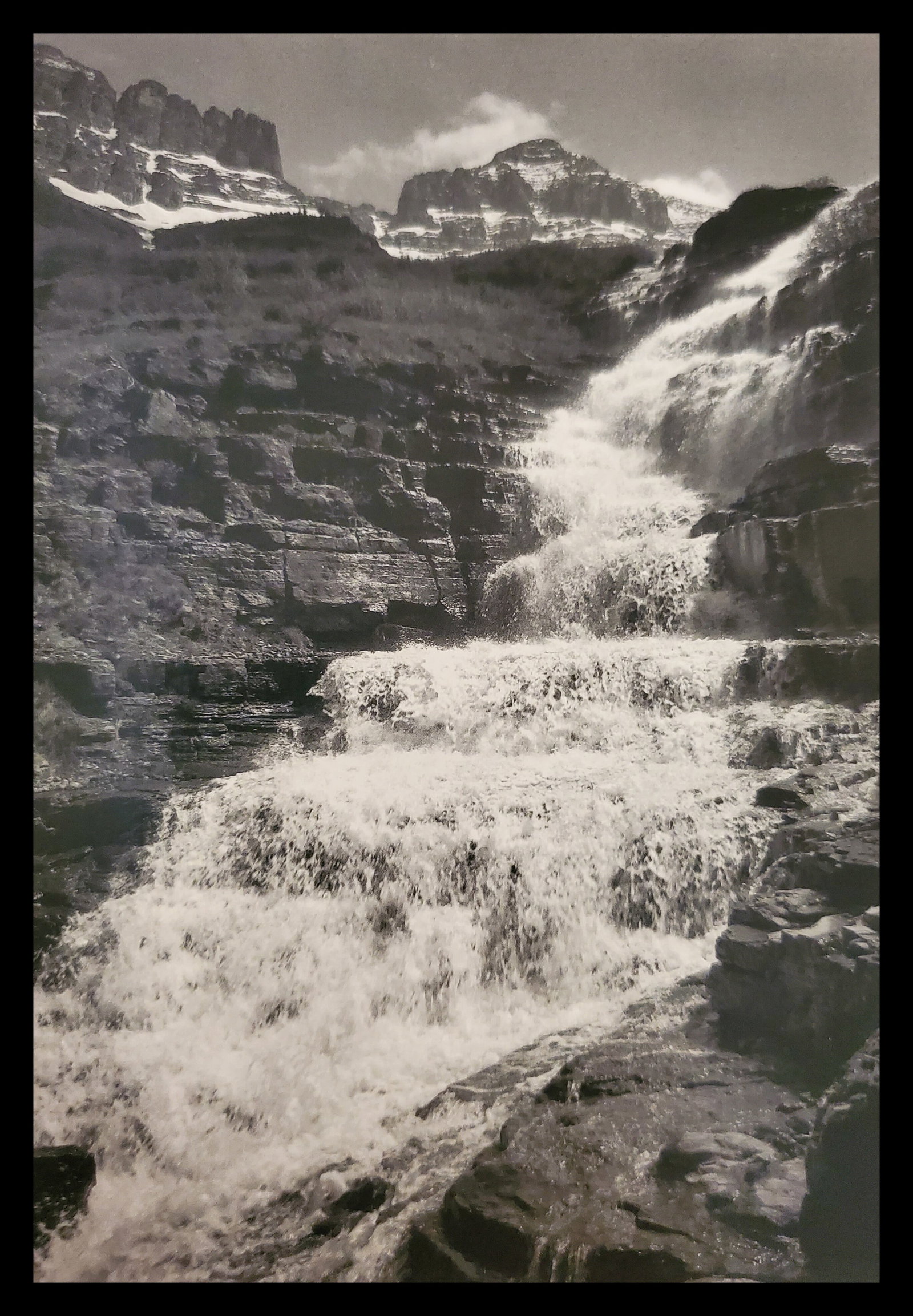 Ansel Adams, Cascade, Glacier National Park, Montana, 1942: Photographer: Ansel Adams (American, 1902 - 1984) - Internationally renowned American photographer. One of the most influential artists in photographic history. Title: "Cascade, Glacier National Park,