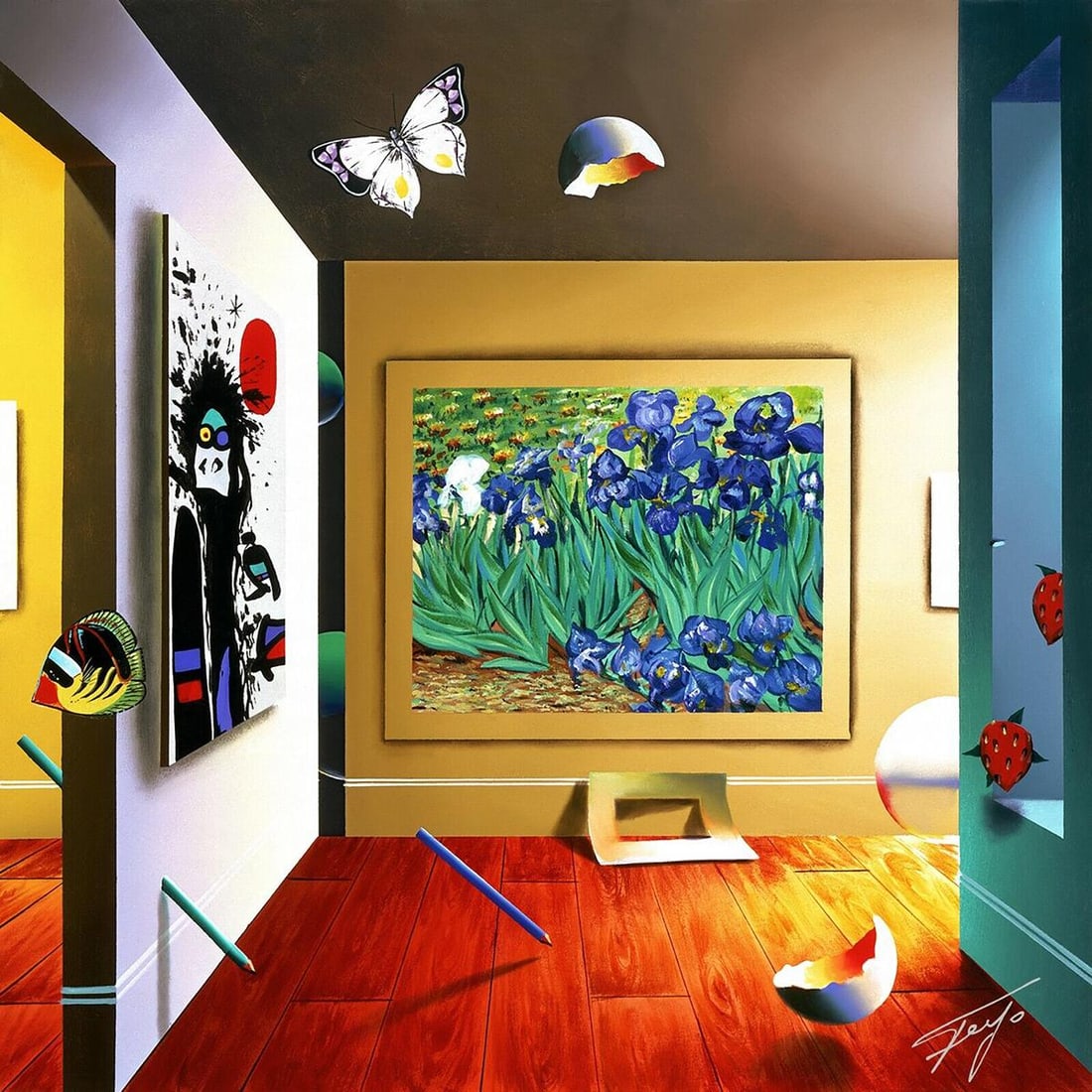 Ferjo, "Homage To Van Gogh", Signed Limited Edition Artist Proof, Lithograph W/ Artist Coa: Description Ferjo - Fernando de Jesus Oliveira (Bahia, Brazil in 1946) "HOMAGE TO VAN GOGH" Lithograph on paper Size- 23" X 23" Signed & numbered in pencil Edition number: AP (Aside from the edition o