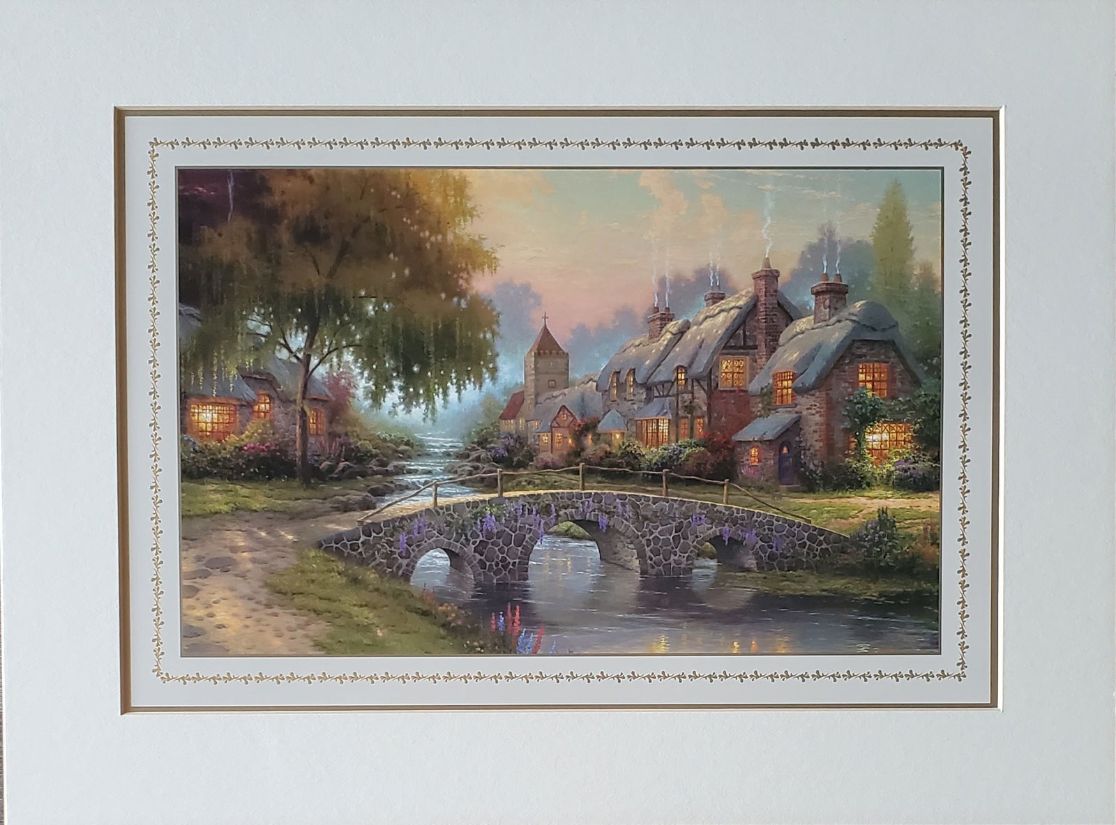 Thomas Kinkade, 'Cobblestone Christmas', Matted Lithograph (1 of 2)