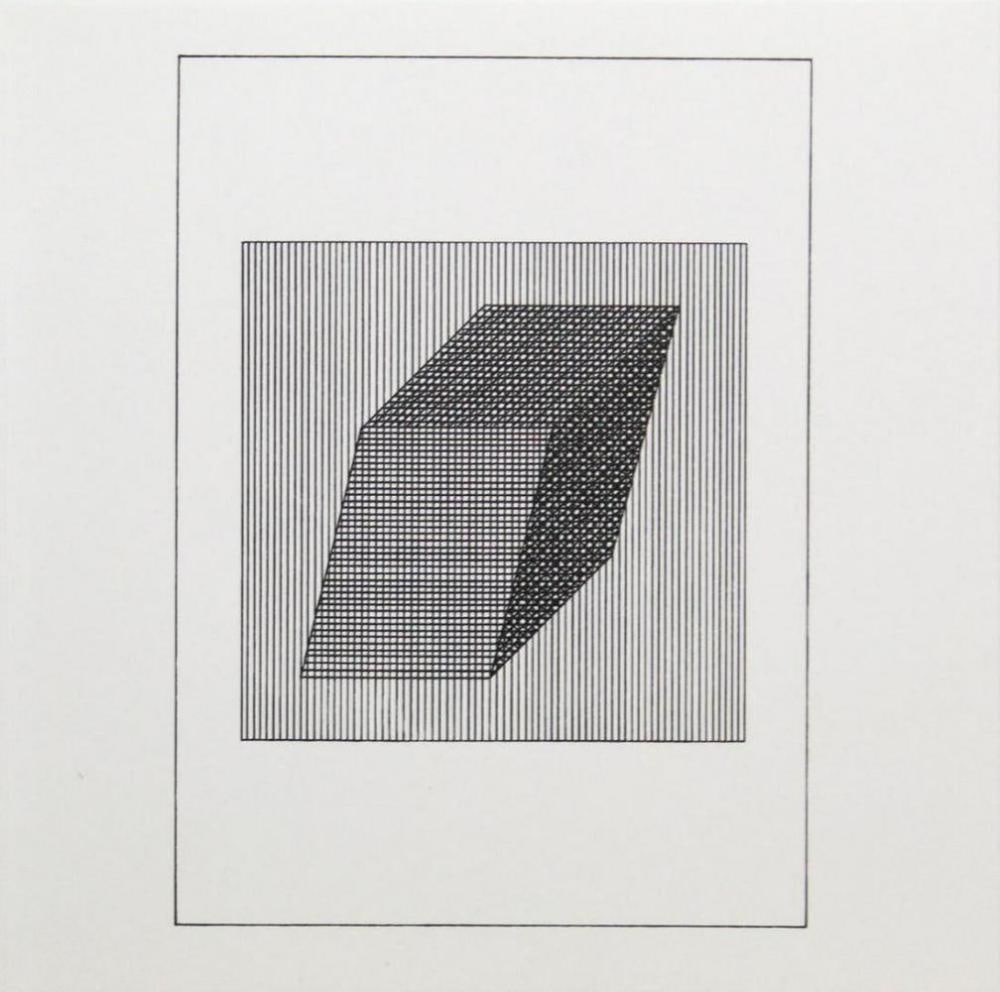 Sol Lewitt, 'Untitled' - 3D Rhombus, From The Suite "Ficciones", Silkscreen: Description Artist: Sol Lewitt Title: Untitled from the Suite "Ficciones" Year: 1984 Dimensions: 8in. by 8in. Edition: From the rare limited edition Publisher: Limited Editions Club, New York Suite: F
