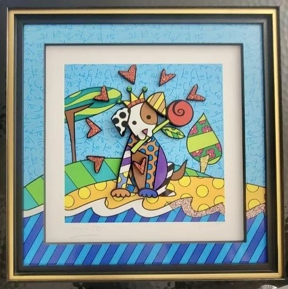 Romero Britto, I Love You - 2019, Sculptograph 3D MultiMedia Construction Signed & Numbered (1 of 12)