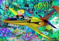 Jozza, 'Airplane' 24 X 30 Original Acrylic On Canvas (1 of 3)