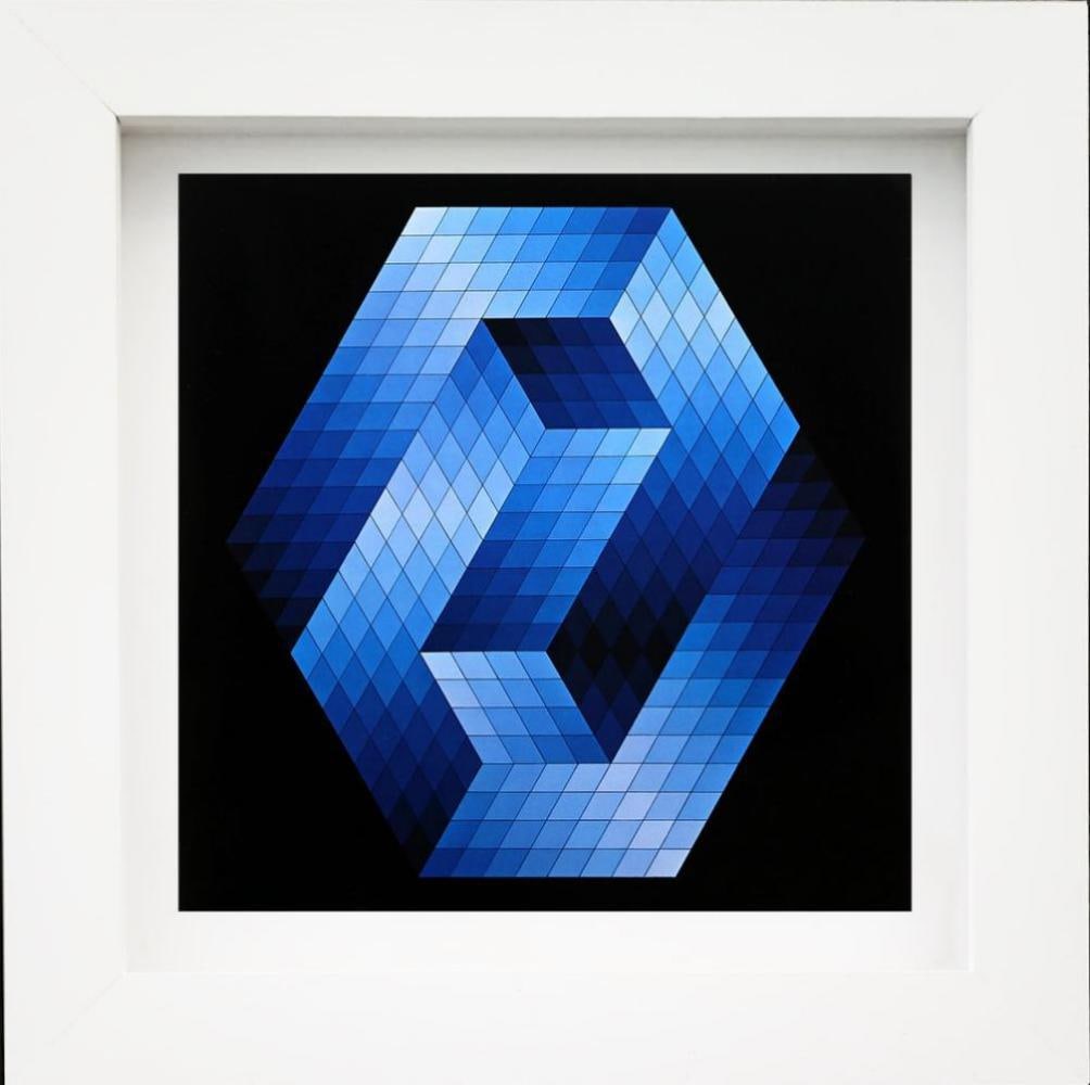 Victor Vasarely, "Gestalt-Bleu, 1969", Framed Monograph (1 of 1)
