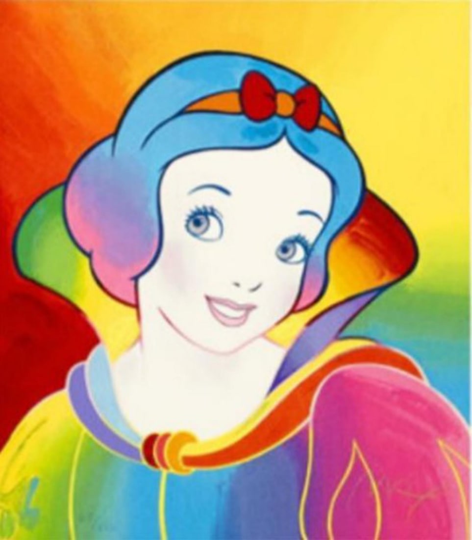 Peter Max "Snow White" Signed & Numbered Framed Silkscreen (Yellow): PETER MAX (American b. 1937) Disney Suite: Snow White (Blue) Type- Serigraph Size- 16 x 14 in Signed & numbered Edition: 311/500 In excellent condition Comes with Letter of Authenticity Buyers Premium