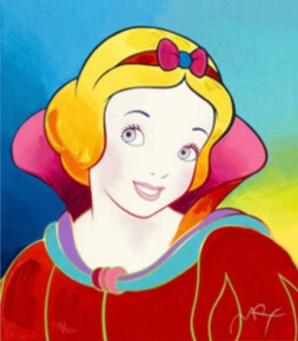 Peter Max "Snow White" Signed & Numbered Framed Silkscreen (Red) (1 of 3)