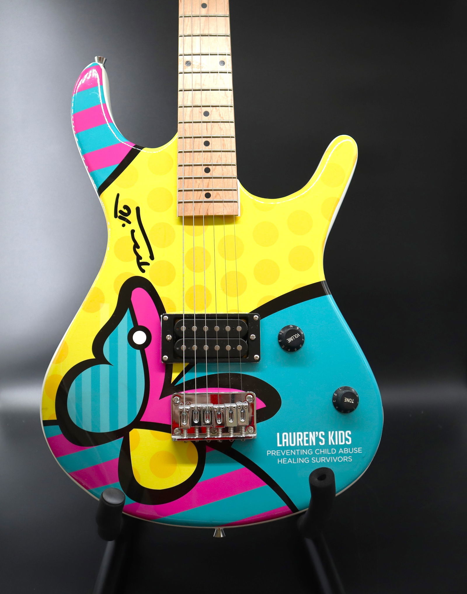 Romero Britto, 'Untitled', Signed Limited Edition Digital Print on Electric Guitar (1 of 15)