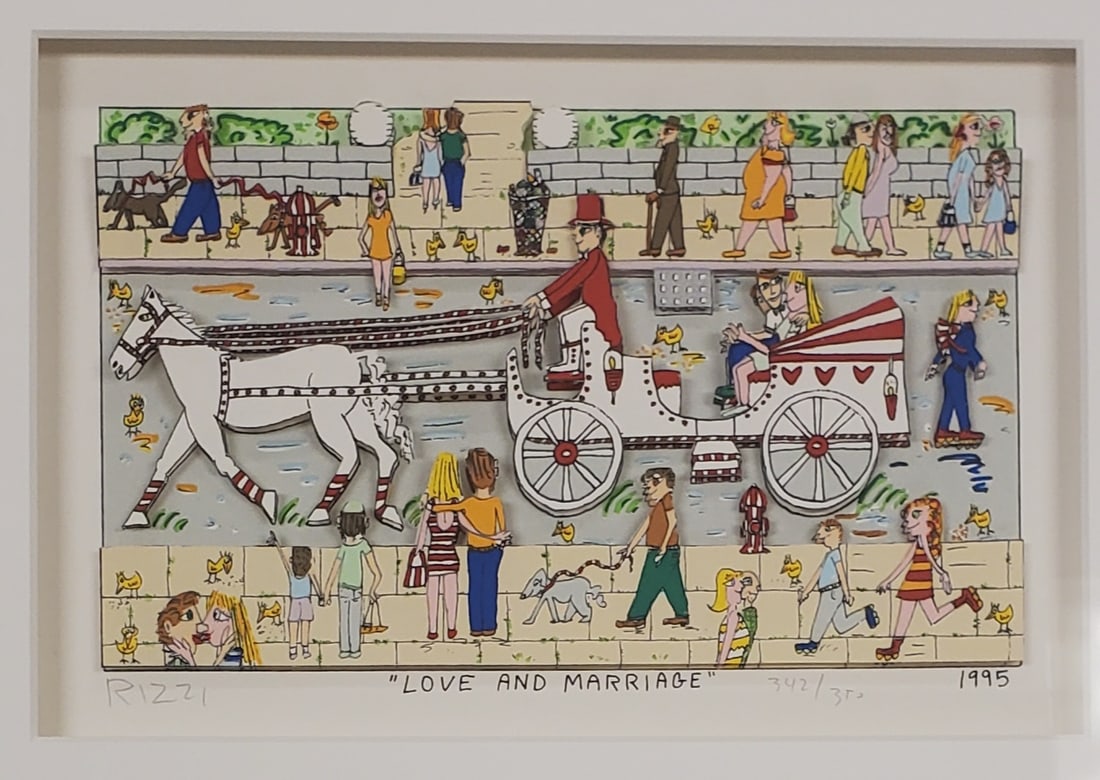 James Rizzi, 'Love And Marriage' Signed Limited Edition 3D Serigraph (1 of 2)
