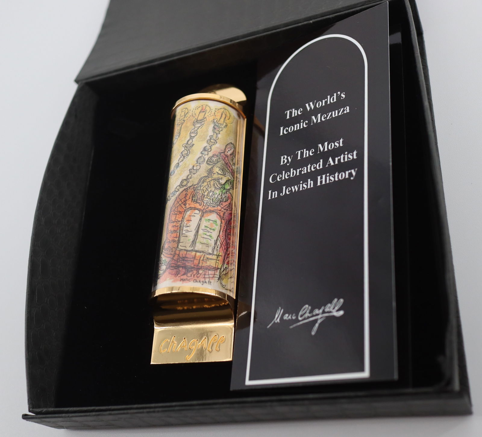 MARC CHAGALL  MEZUZAH - SILKSCREEN ON MEZUZAH, 24K GOLD PLATED (1 of 9)