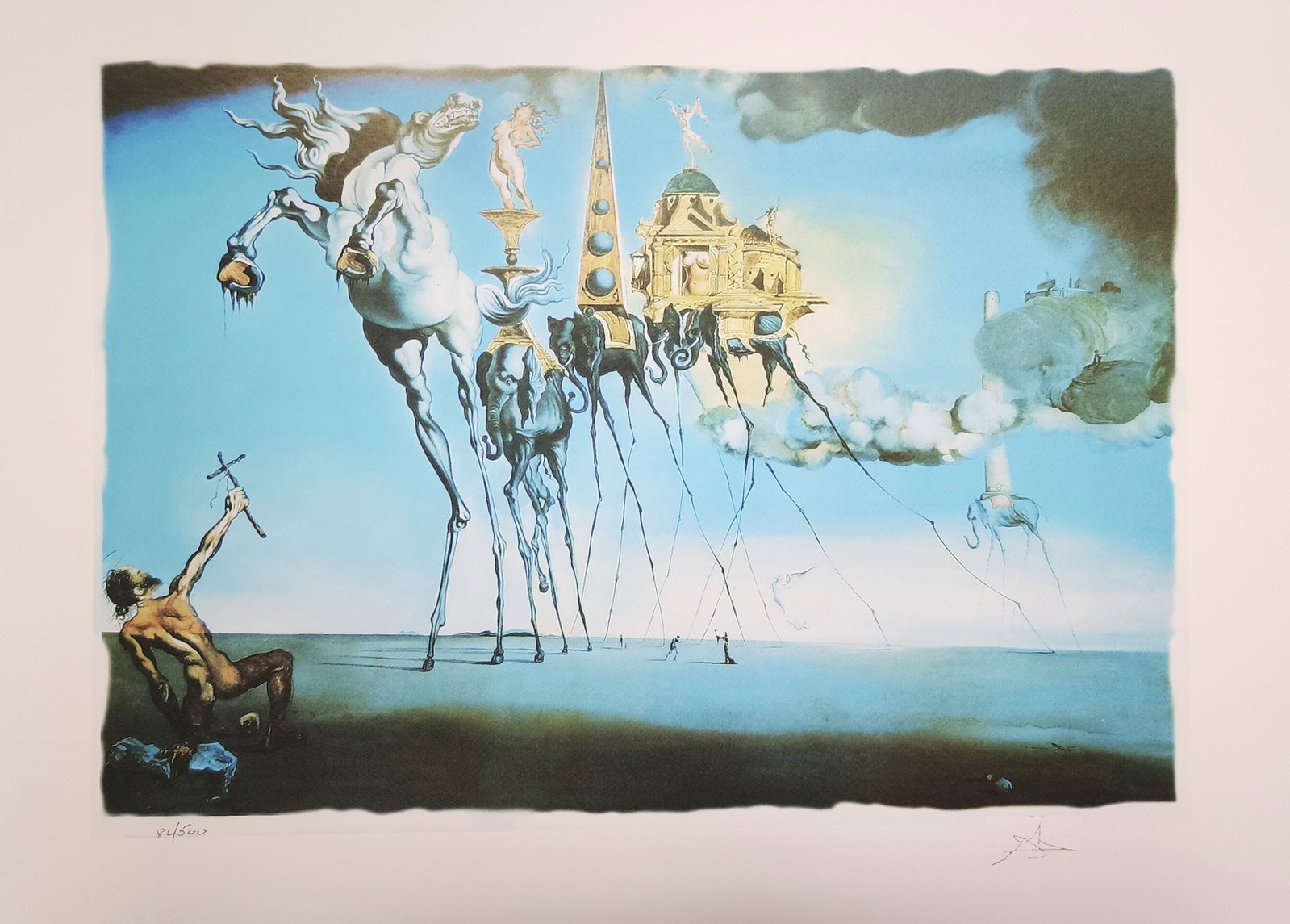 Salvador Dali, 'The Temptation Of St. Anthony', Facsimile: Artist: Salvador Dali. Title: 'The Temptation Of St. Anthony' Dimensions: 27 in. by 20in. Condition- Excellent Plate Signed and Numbered Type: serigraph on deckle edged paper Buyers Premium- 25% Salva