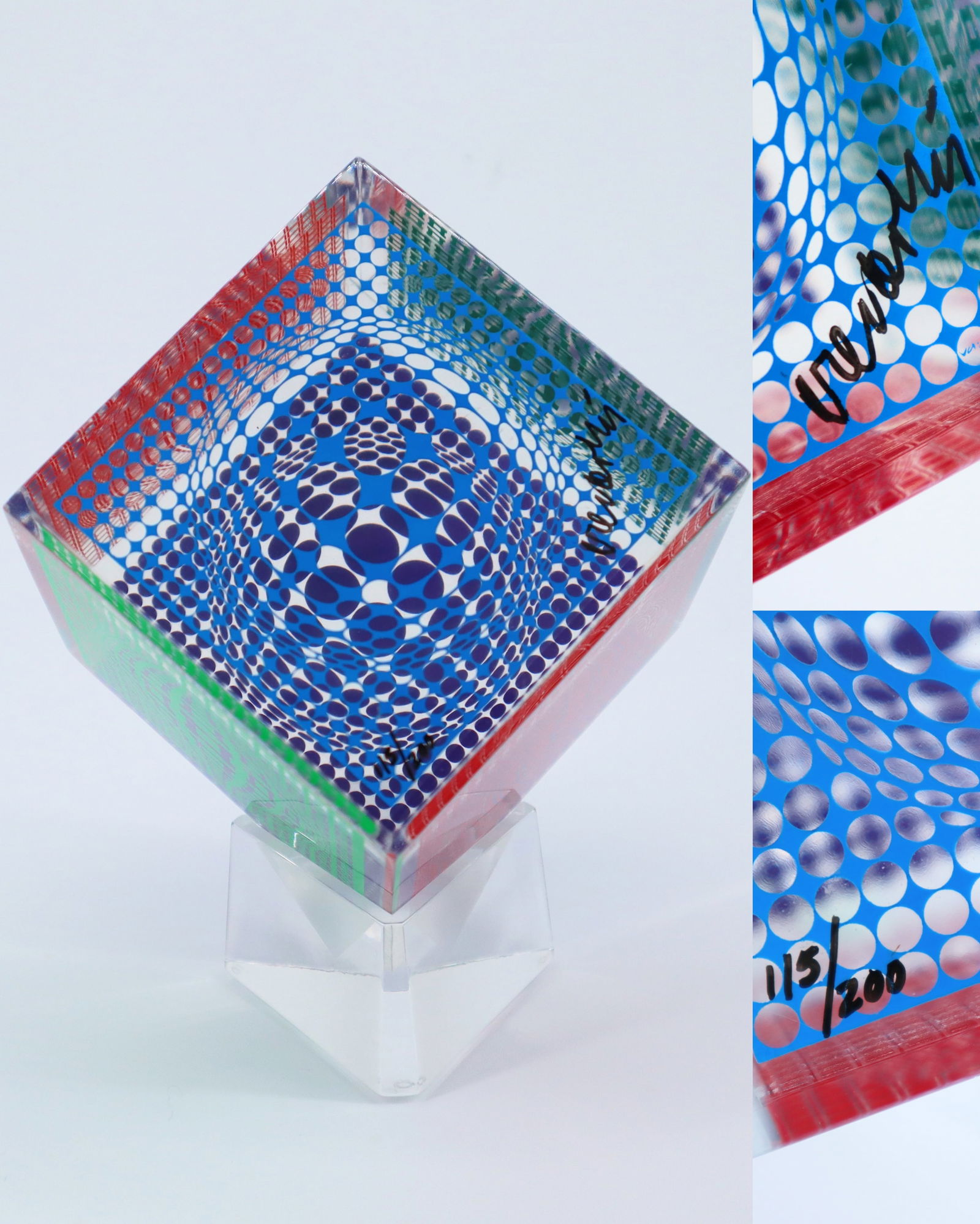 Victor Vasarely, 'Multi Wave Cube', Signed Limited Edition 3D Acrylic Sculpture (1 of 9)