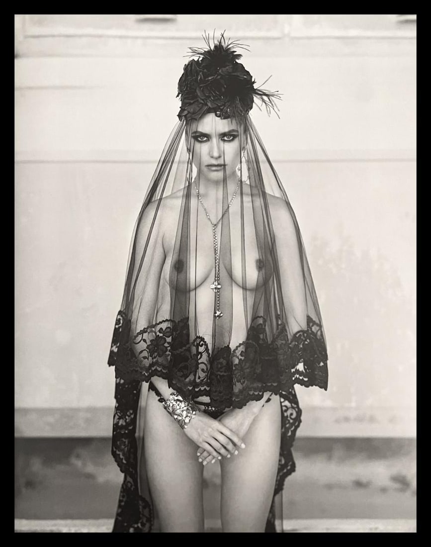 Marc Lagrange, The Veiled Wheel, 2000's: Photographer: Marc Lagrange was a Belgian photographer known for his nude portraits of female figures. Lagrange created dream-like and fantastical narrative pictures populated by beautiful nudes that