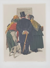 Norman Rockwell "Stock Exchange" Hand Signed & Numbered Lithograph
