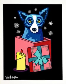 George Rodrigue, 'Blue Dog - Midnight Surprise', Signed Limited Edition Silkscreen, 2000