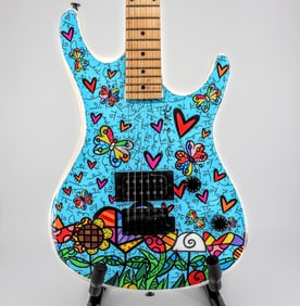 Romero Britto, Signed Limited Edition Electric Guitar