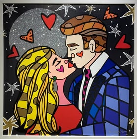 Romero Britto, 'Moonstruck', Signed Limited Edition Digital Print On Canvas