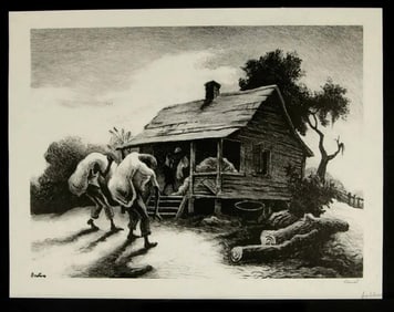 Thomas Hart Benton, 'Back From The Fields', Hand Signed Limited Edition Lithograph, 1945