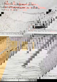 Christo 'Wrapped Floors - 1984', Hand Signed Offset Lithograph