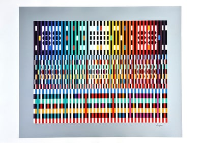 Yaacov Agam 'The Blessing' (Dark)' Serigraph, Signed & Numbered, Publisher Coa