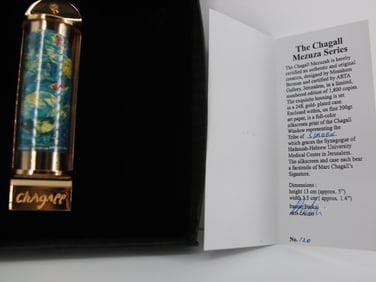 Marc Chagall, 'Simgon', 24K Gold Plated Limited Edition Mezuzah w/ Silkscreen