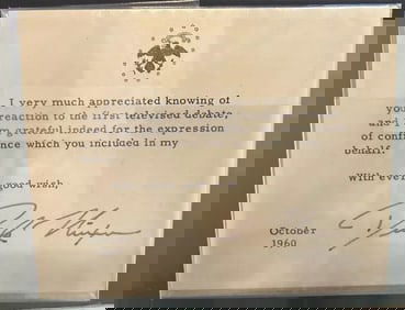 Richard "Dick" Nixon, 'Hand Signed Letter Of Appreciation (w/ Envelope)', 1960