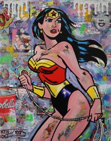 Jozza, 'Super Girl', Signed Acrylic Canvas Painting, 2024, 30"x24"