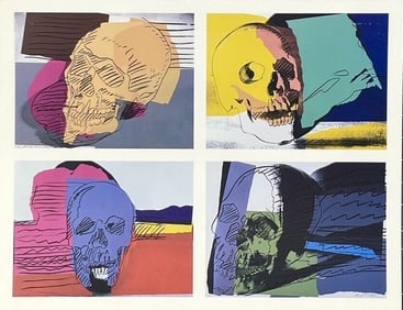 Andy Warhol, - Skulls - Original 1990 Art Gallery Show Announcement Card