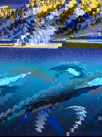 Schim Schimmel, 'The Humpback's World Whales', Signed Limited Edition Giclee