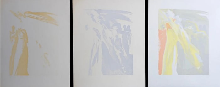 Salvador Dali, 'Divine Comedy Heaven Canto 11 Decomp', Tryptch Lithograph