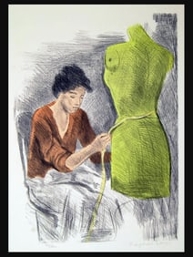Raphael Soyer, Seamstress Ii, Color Lithograph