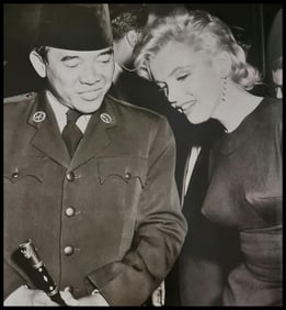 Marilyn Monroe, At 30th birthday party with President Sukarno of Indonesia, 1956
