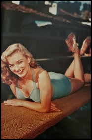 Bruno Bernard, Marilyn Monroe at Racquet Club, Palm Springs, 1949
