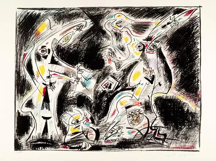 André Masson 'Judith and Holofernes' Signed & numbered lithograph 1974: Artist: André Masson - France, 1896 – 1987 Title: "Judith and Holofernes" Year: 1974 Meduim: colour lithograph on paper Size: 21.5 x 30 inches Edition: 143/150 Signed & numbered in pencil Condition