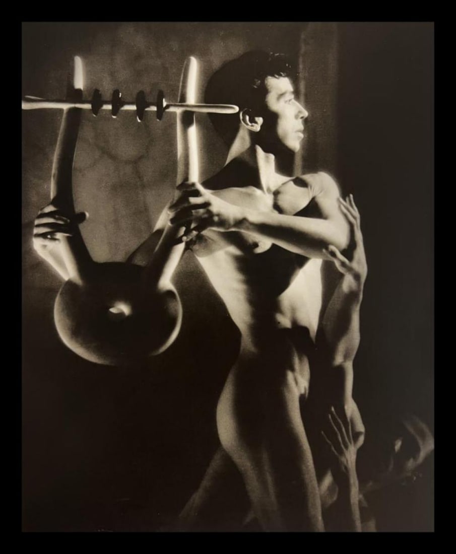 George Platt Lynes, Nicholas Megallanes And Francisco Moncion In Orpheus, New York City Ballet, 1950: Photographer: George Platt Lynes (American 1907 - 1955), Internationally renowned photographic artist, best known for portraiture, fashion, dance & nude studies. Title: Nicholas Megallanes And Francis