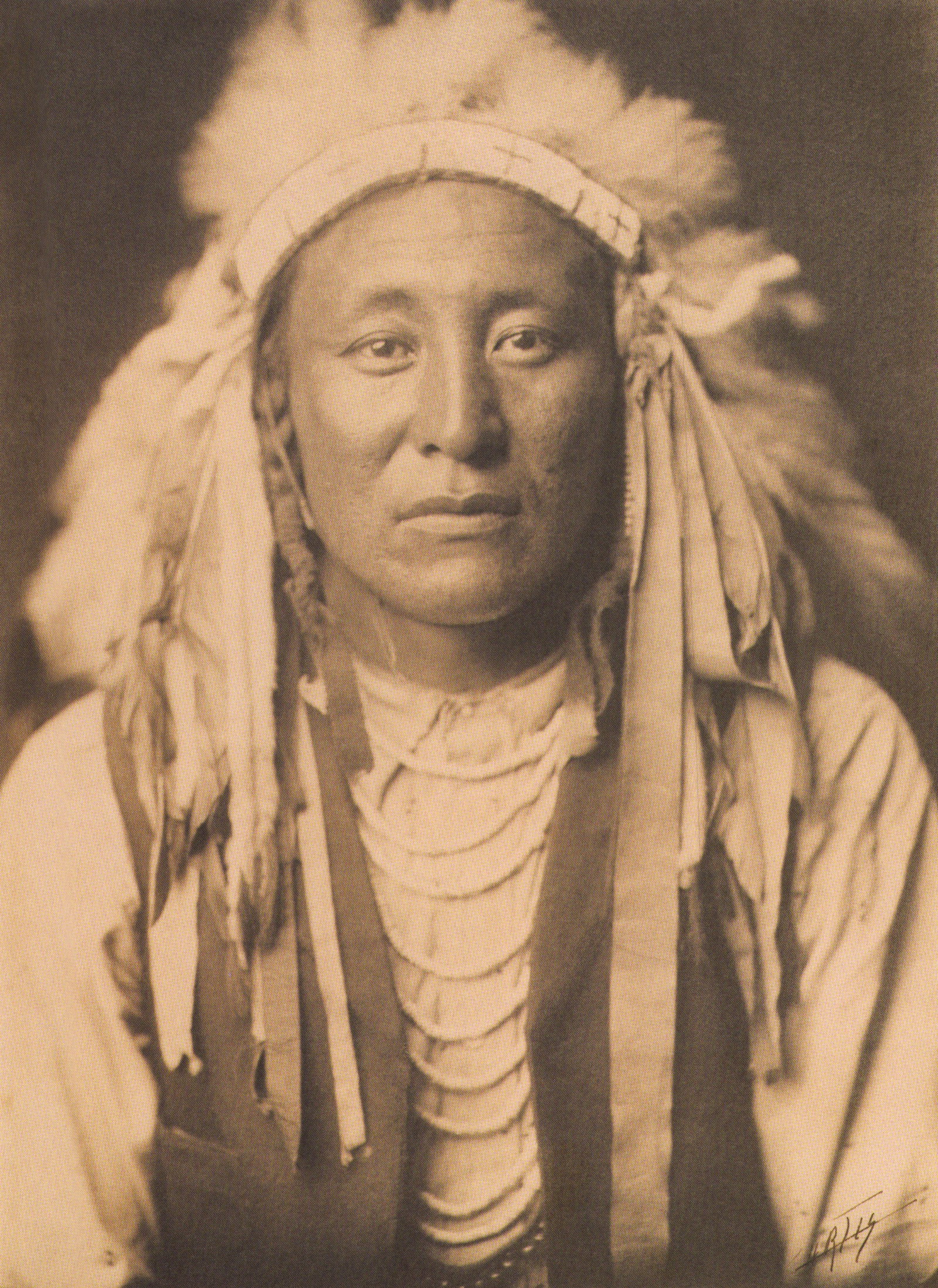 Edward S. Curtis, PLATE 37 Untitled (Northern Plains Brave), CA, 1905: Photographer: Edward S. Curtis (American, 1868 - 1952) - renowned photographer of the American West and the Native American Indian. Title: FIG. 45 Curtis Studio, (Edward S. Curtis and His Daughter Bet