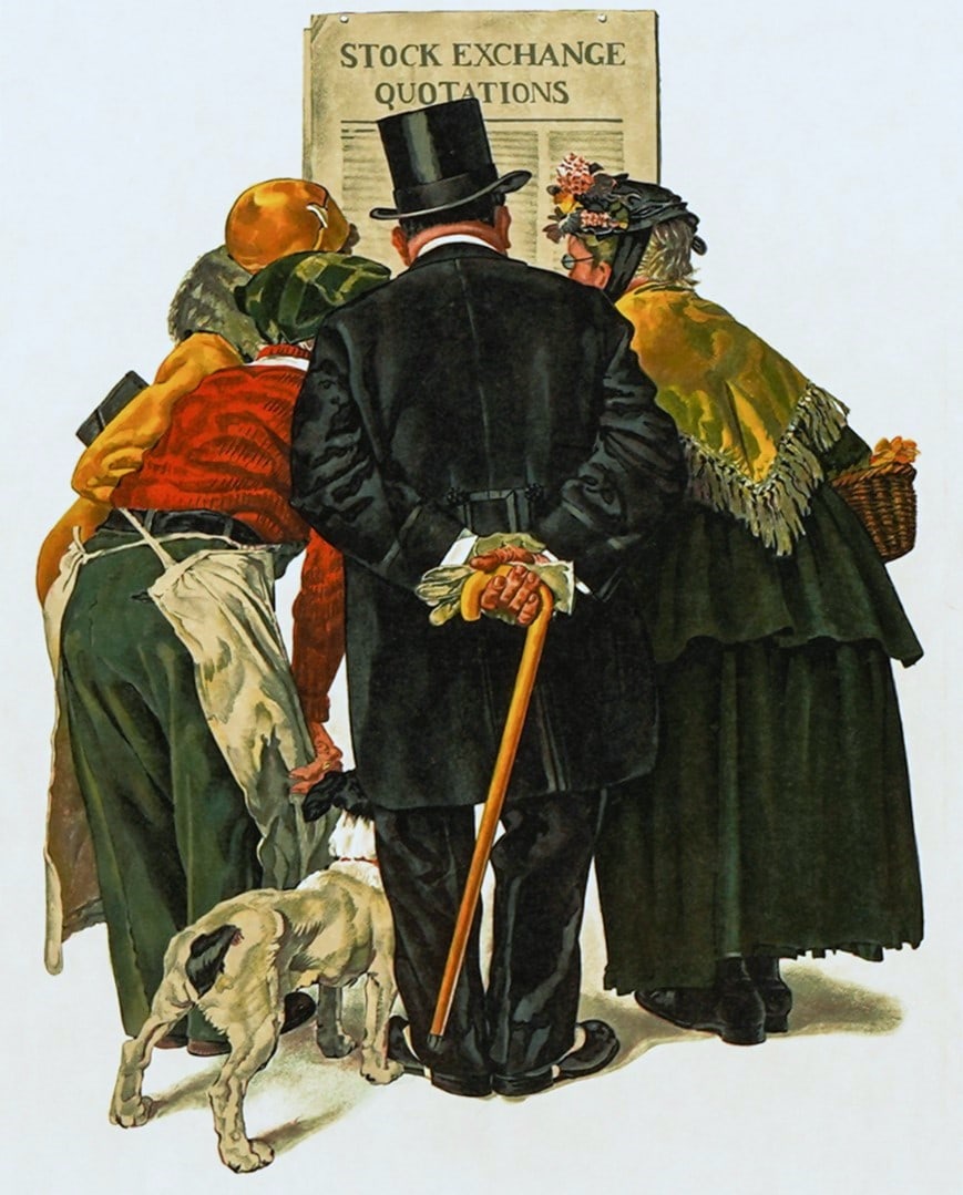 Norman Rockwell "Stock Exchange" Hand Signed & Numbered Lithograph 1977 (1 of 4)