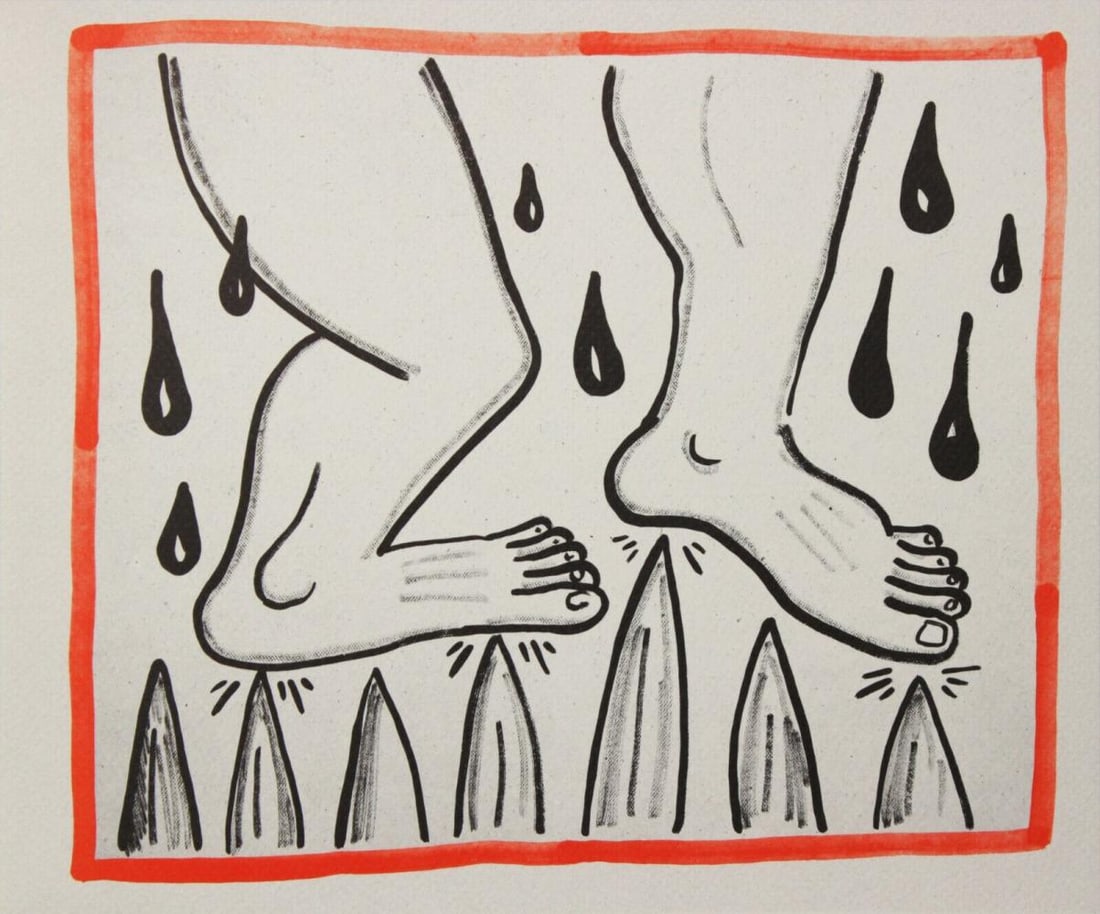 Keith Haring, "Against All Odds" 1990, Silkscreen, Edition Of 500 (1 of 2)