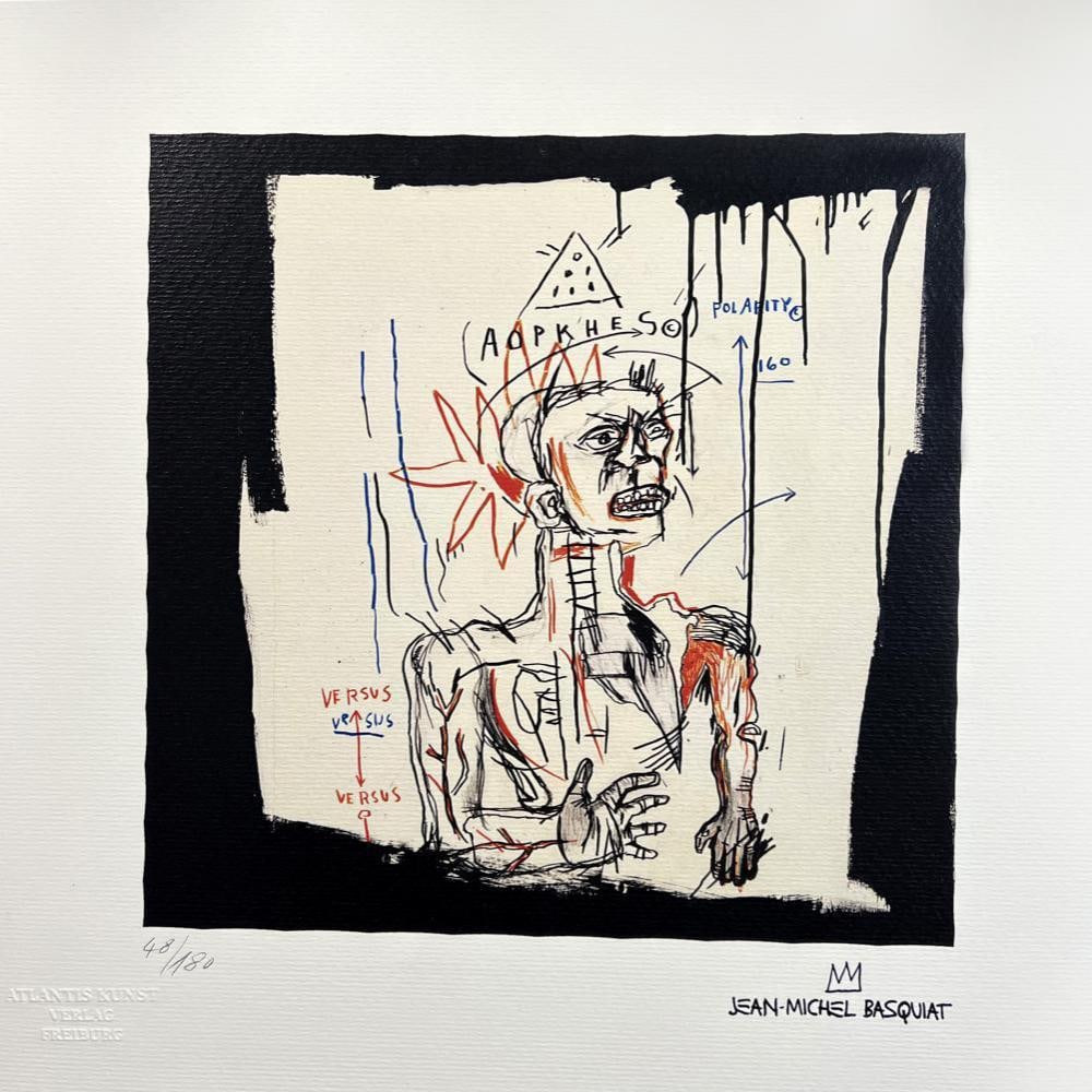 Jean-Michel Basquiat, 'Boxer Rebellion - 1987' Limited Edition Lithograph: Description Jean-Michel Basquiat "Boxer Rebellion" Chromo lithograph printed in 1987 and reproduced in 180 copies by Atlantis Verlag, Freiburg Size- 33x45 cm. Jean-Michel Basquiat signature on the pla