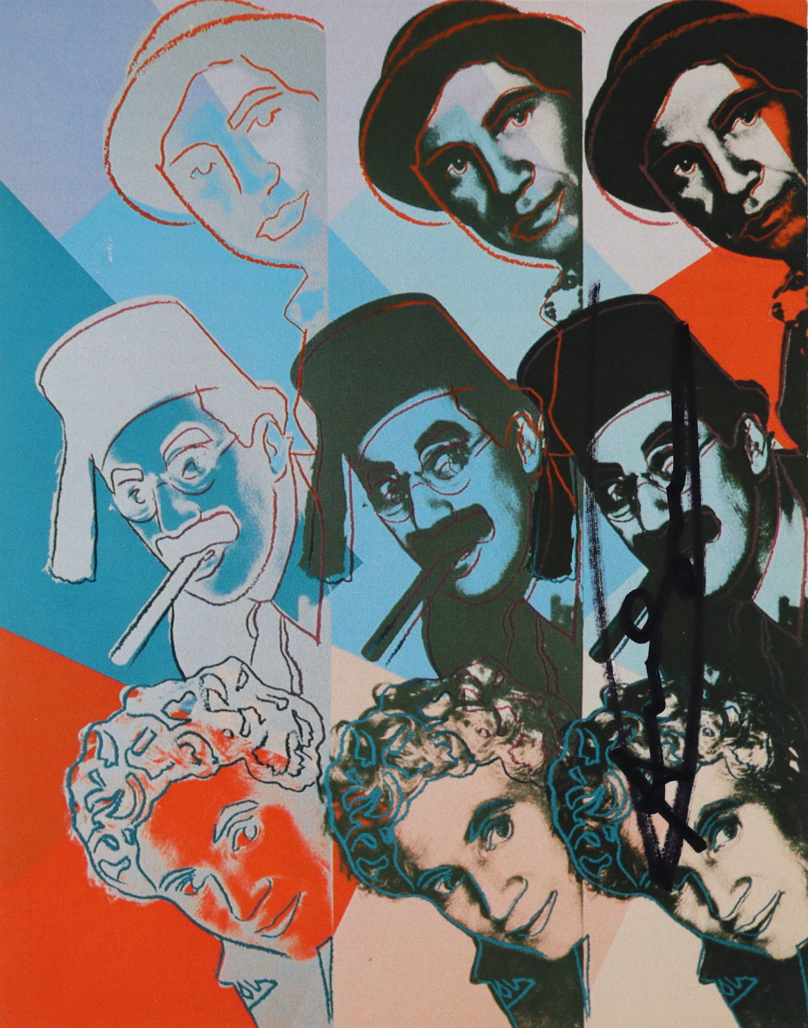 Andy Warhol 'Marx Brothers (FS II.232)' FROM THE SUITE 10 IMPORTANT JEWS 1980 Signed announcement (1 of 4)