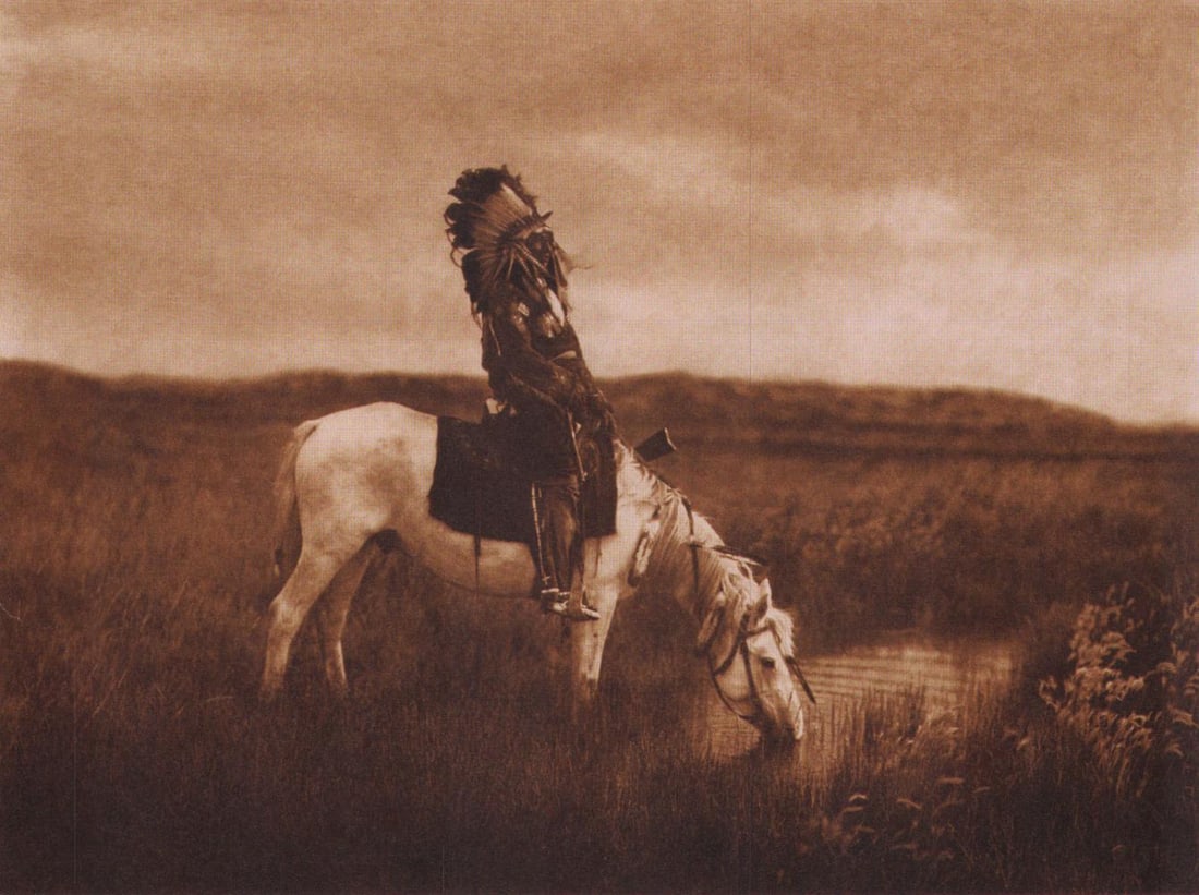 Edward S. Curtis, Plate 89 An Oasis In The Badlands, 1905: Photographer: Edward S. Curtis (American, 1868 - 1952) - renowned photographer of the American West and the Native American Indian. Title: FIG. 45 Curtis Studio, (Edward S. Curtis and His Daughter Bet
