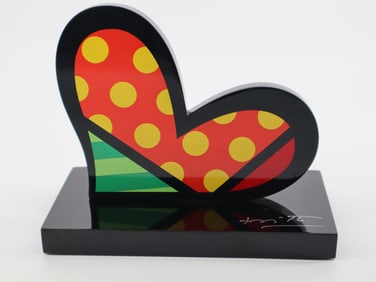 Romero Britto, 'For You II, (Sn) Limited Edition Resin Sculpture (Orange)