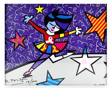 Romero Britto, 'Golden Moment Ice Skater' 2011, Signed & Numbered